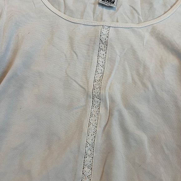 Johnny Was white three-quarter length sleeve cotton blouse top size medium - Picture 2 of 5